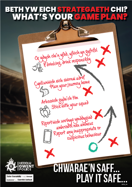 gwent police play safe six nations games poster