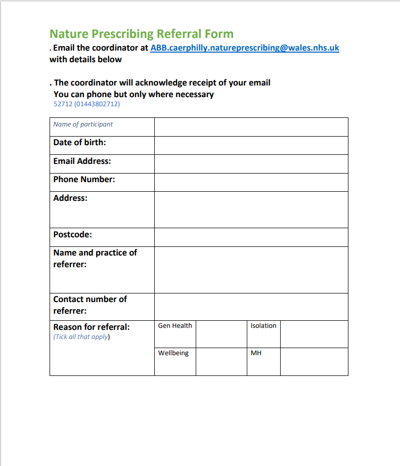 Nature referral form